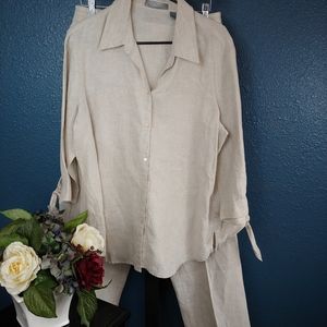 *3/$25* Liz Claiborne Linen Pant Set. XL.  1A23